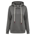 thumbnail image 5 of IUYRTFE Women's Zip Up Hooded Sweatshirt Long Sleeve Casual Sporty Jacket with Pockets, 5 of 7