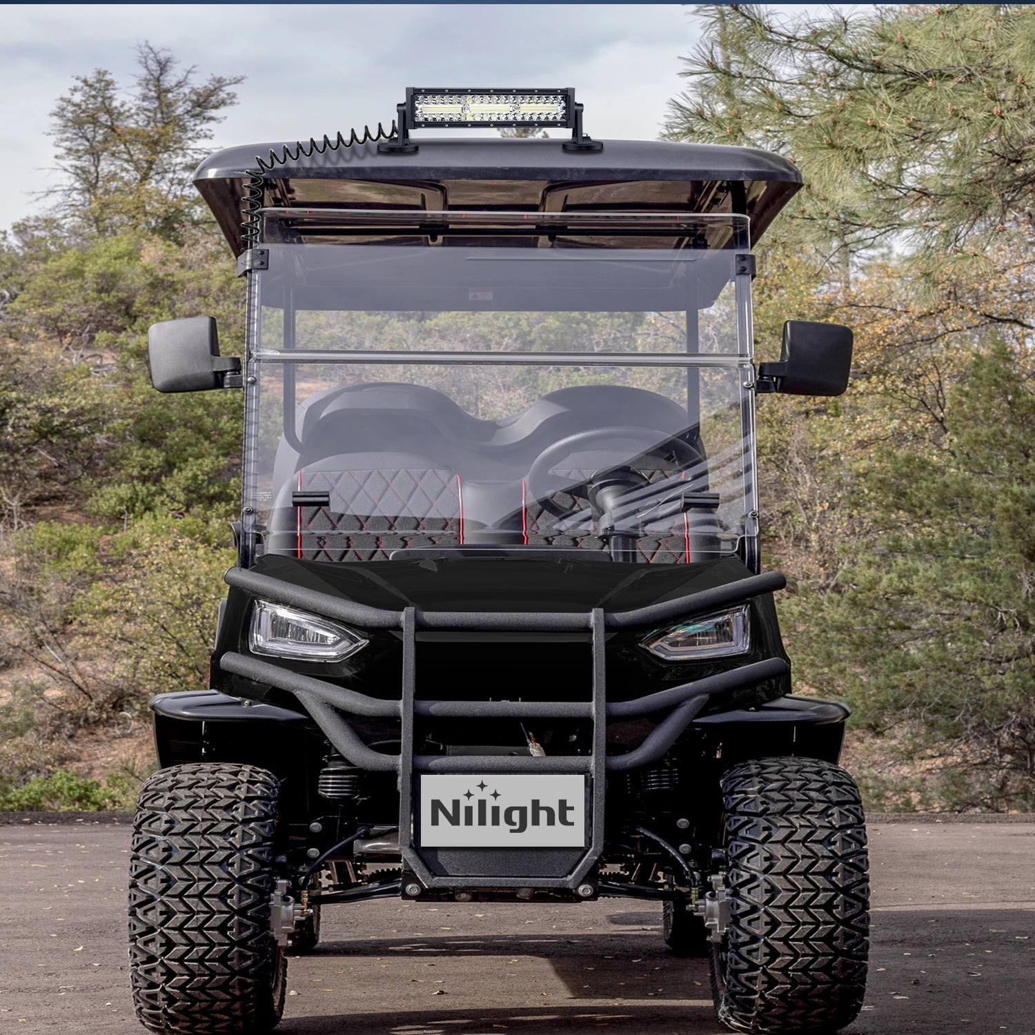 Nilight LED Light Bar 13.5Inch Triple Row Cigarette Lighter Wiring Strong Magnetic Base Spot Flood Combo 96LEDs Fog Driving Work Roof Bumper Lights for Truck Tractor Golf Cart UTV, 2 Years Warranty