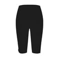 thumbnail image 4 of Women's Yoga Capri Leggings High Waist Stretch Knee Length Capris Workout Athletic Pants for Gym Black M, 4 of 5