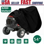 IClover Deluxe Riding Lawn Mower Tractor Cover Fits Decks up to 54" - Black - Water, Mildew, and UV Resistant Storage Cover Protector Tarp 420D Aziatec Inc