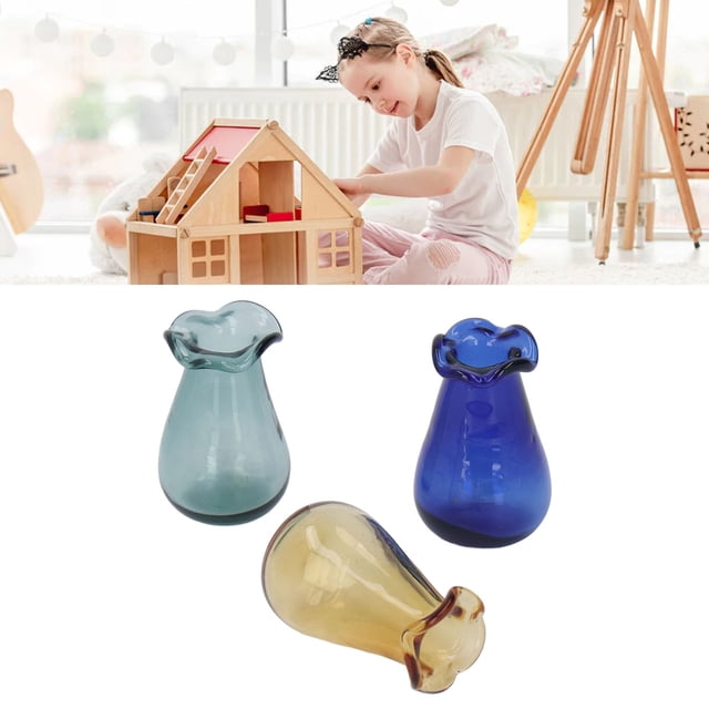Vase Miniature pour Maison de Poupée, Modèle de Vase pour Maison de Poupée Décoration Simulée Exquise Mignonne Couleur Vive Bricolage pour Fête de Vacances Type A,Type B