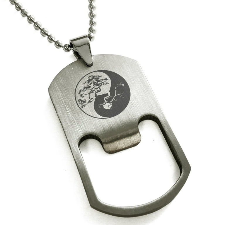 Stainless Steel Bonsai Tree Yin Yang Engraved Bottle Opener Dog