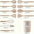 thumbnail image 5 of 12pcs/set, Silicone Kitchen Utensils Set, Heat Resistant Cooking Utensils Set For Non-stick Pans, Silicone Kitchen Spatula And Spoon With Wooden Handle, Whisk, Oil Brush, Pasta Spoon, Food Clip, Kitch, 5 of 9