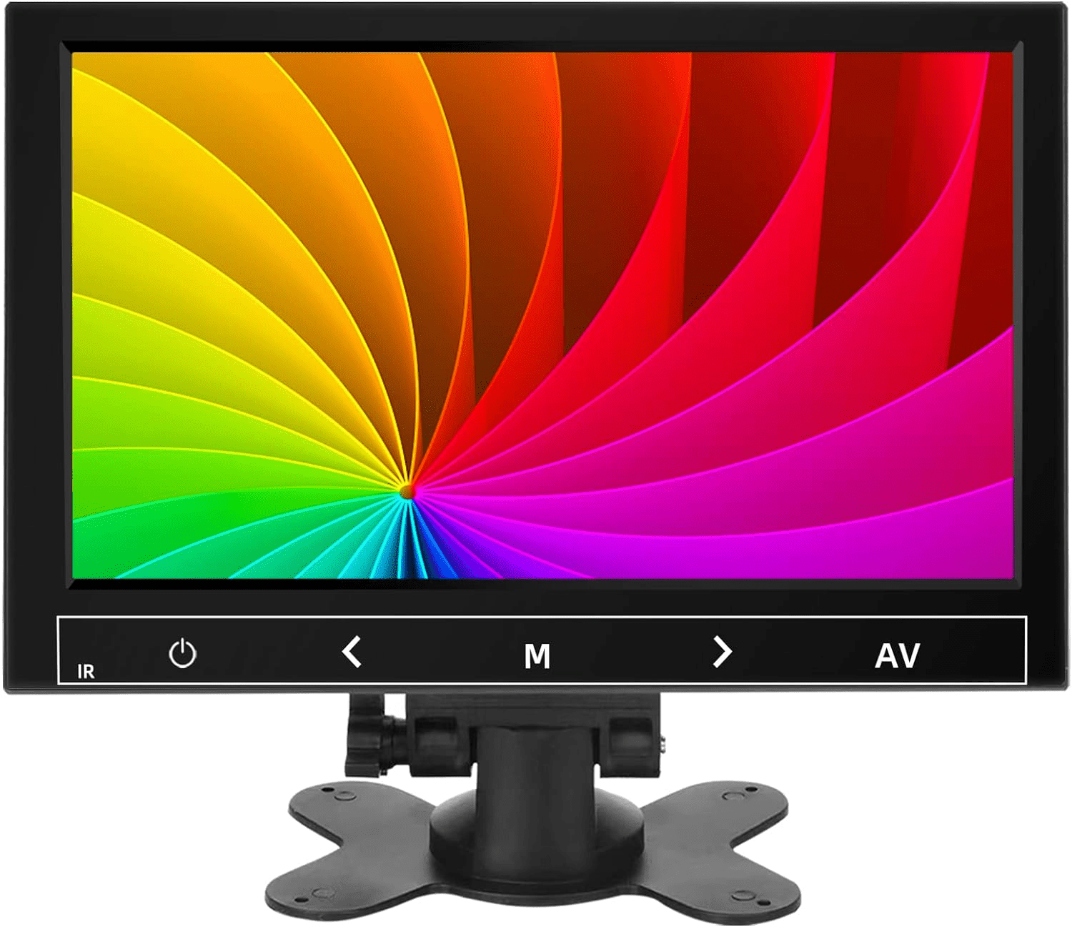 7 Inch Small Monitor, Raspberry Pi Screen Built-in Speakers, Mini Display 1024 x 600, 60 Hz, 5ms, IPS Screen Display w/Remote Control, HDMI VGA AV BNC Input, Computer PC Monitor