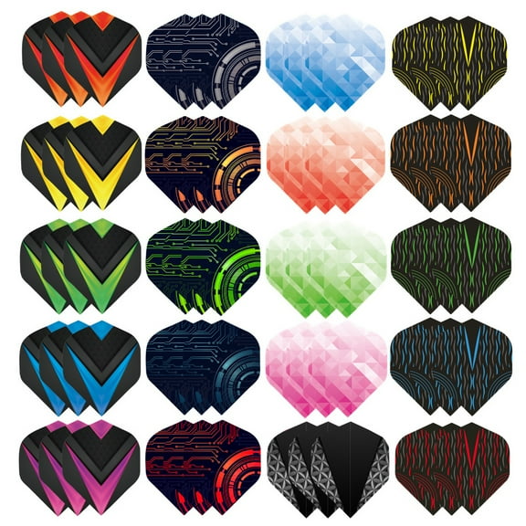 60Pcs/Set Standard Dart Flights Professional Darts Accessories Kit PET Flight Durable Feather Replacement Tail Wing