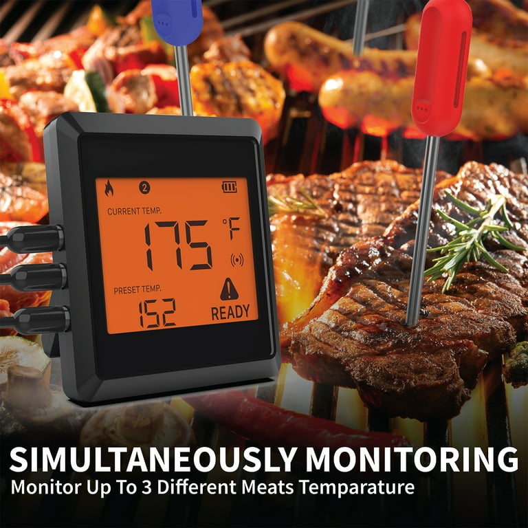 Meat Thermometer Wireless Grilling BBQ Smoker Kitchen Cooking iOS