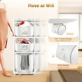 thumbnail image 7 of 3 Tier Laundry Basket Rack Movable Laundry Basket Shelf Holder with Universal Wheels Bathroom Storage Stackable Laundry Basket System Vertical Laundry Sorter for Kitchens, Bathrooms, Bedrooms, 7 of 7