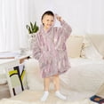 thumbnail image 6 of Wearable Blanket with Sleeves and Pocket Oversized Hooded Sweatshirt 3-14 YR Light Pink Tassels M, 6 of 7