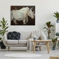 thumbnail image 2 of Stupell Industries Bird Perched on Rhino Contemporary Portrait Painting Canvas Wall Art, 48 x 36, Design by Roberta Dyer, 2 of 5