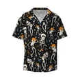 thumbnail image 3 of Goofa Dancing Skeleton Party Printed Men's Casual Short-sleeved Shirt,Lightweight Breathable Button-down,Summer Casual men's top,Versatile Fashion shirt-Large, 3 of 7