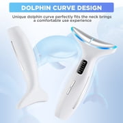 Microcurrent Neck & Face Massager – 3 LED Light Therapy, Vibration & Heat – Portable Skin Lifting & Firming Device for Neck, Chin & Jawline