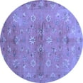 thumbnail image 1 of Ahgly Company Machine Washable Indoor Round Abstract Blue Contemporary Area Rugs, 7' Round, 1 of 4