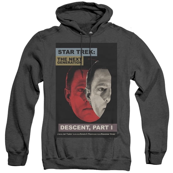 Star Trek Tng Season 6 Episode 26 Adult Heather Hoodie Sweatshirt Black