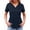 Navy, variant on Women's V-Neck Short Sleeve Scrub Top, Stretchy Soft Medical Uniform Tunic with Pockets for Nursing Workwear Blue L