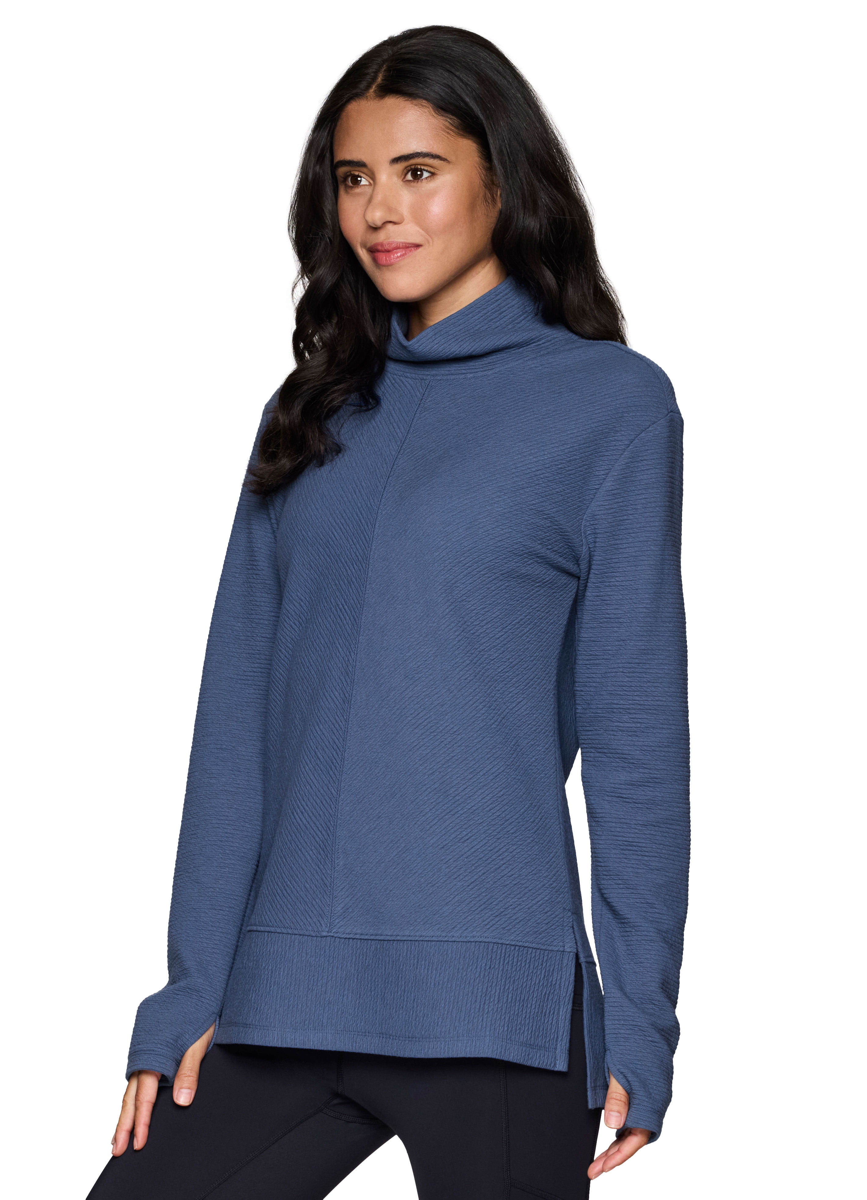 RBX Active Women's Quilted Cowl Neck Pullover Tunic
