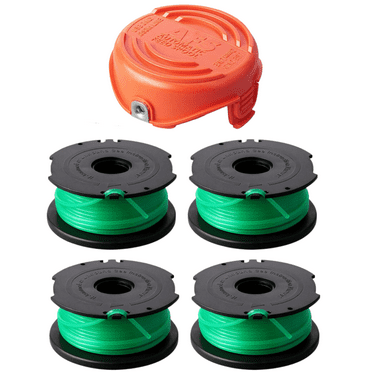 SF-080 SF-080-BKP String Trimmer Spool Line 20ft 0.080", Compatible with Black and Decker GH3000 LST540 LST540B GH3000R Weed Eater Auto Feed Line with 90583594 Cap Cover (4 Spool, 1 Cap)