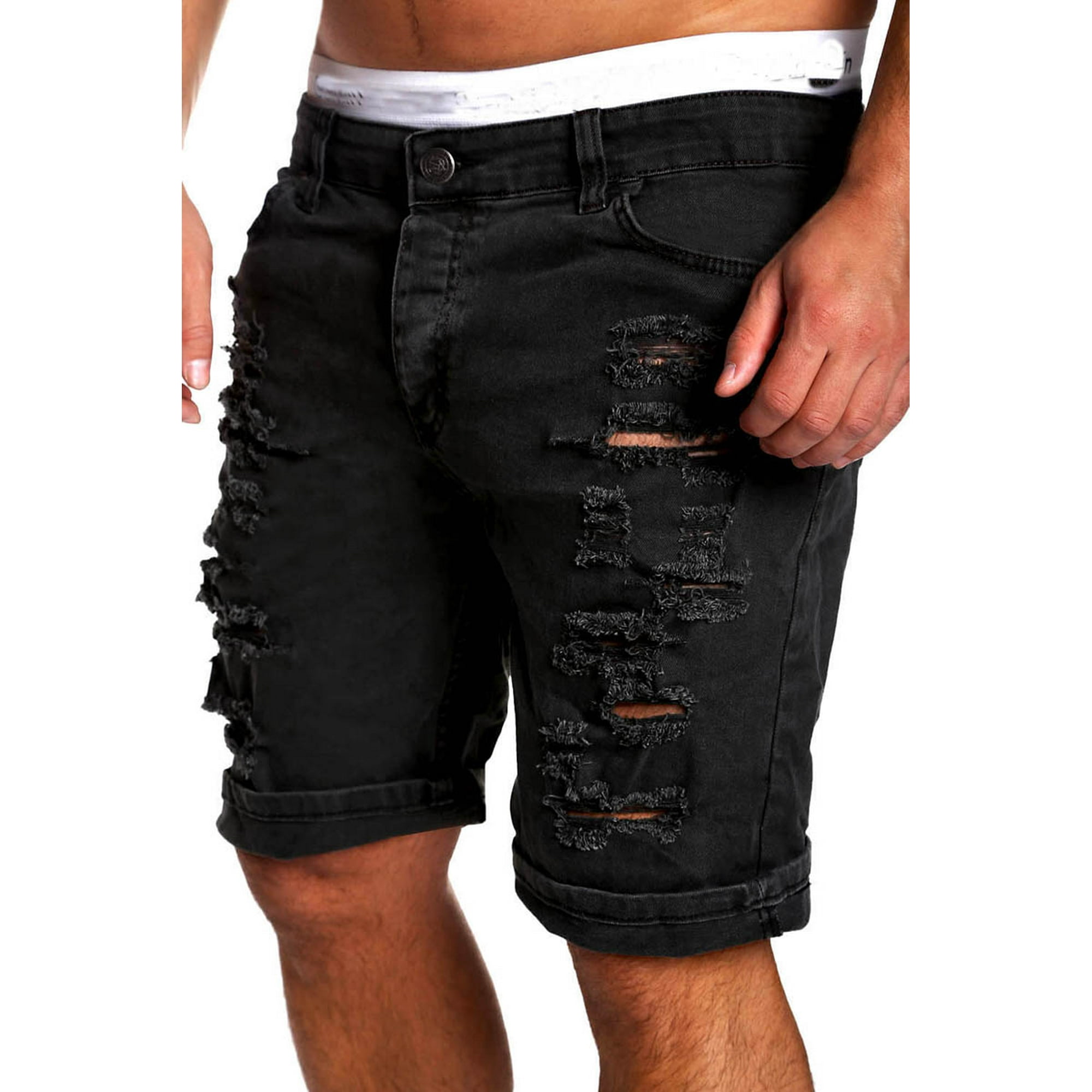 uvidenhed Begge lade som om Mens Denim Chino fashion shorts Washed denim Boy Skinny Runway short men  jeans shorts homme Destroyed Ripped Jeans Plus Size - Walmart.com