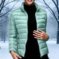 thumbnail image 2 of Purcolt Womens Cropped Puffer Jacket - Quilted Packable Lightweight Winter Coat - Stand Collar Long Sleeve Full Zip Windproof Insulated Snow Coats, 2 of 7