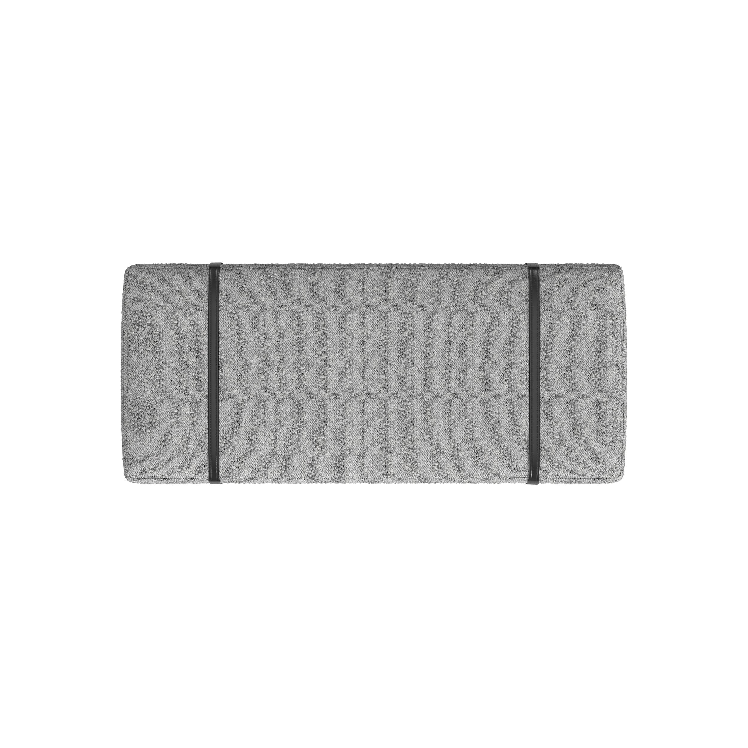 HomePop Modern Industrial Upholstered Bench with Metal Base, 46"W x 20"D x 18"H, White Boucle/Black