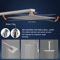 thumbnail image 5 of ALWEN 12 Inch Rain Shower Head Brushed Nickel, High Pressure Rainfall Square Shower Head, Ultra Thin 304 Stainless Steel Large Shower Head Full Body Coverage Modern Waterfall Shower Head for Bathroom, 5 of 7