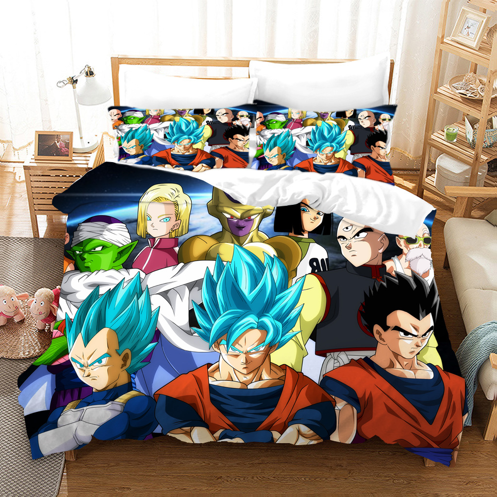 Anime Dragon Ball Z 3PCS Breathable Bedding Bed Set for Kids Children