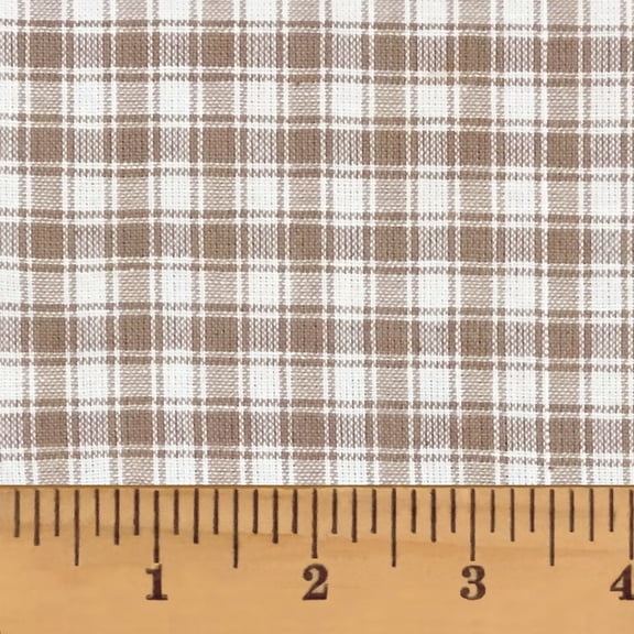 Oatmeal 4 Plaid Homespun Cotton Fabric Sold by the Yard- by JCS