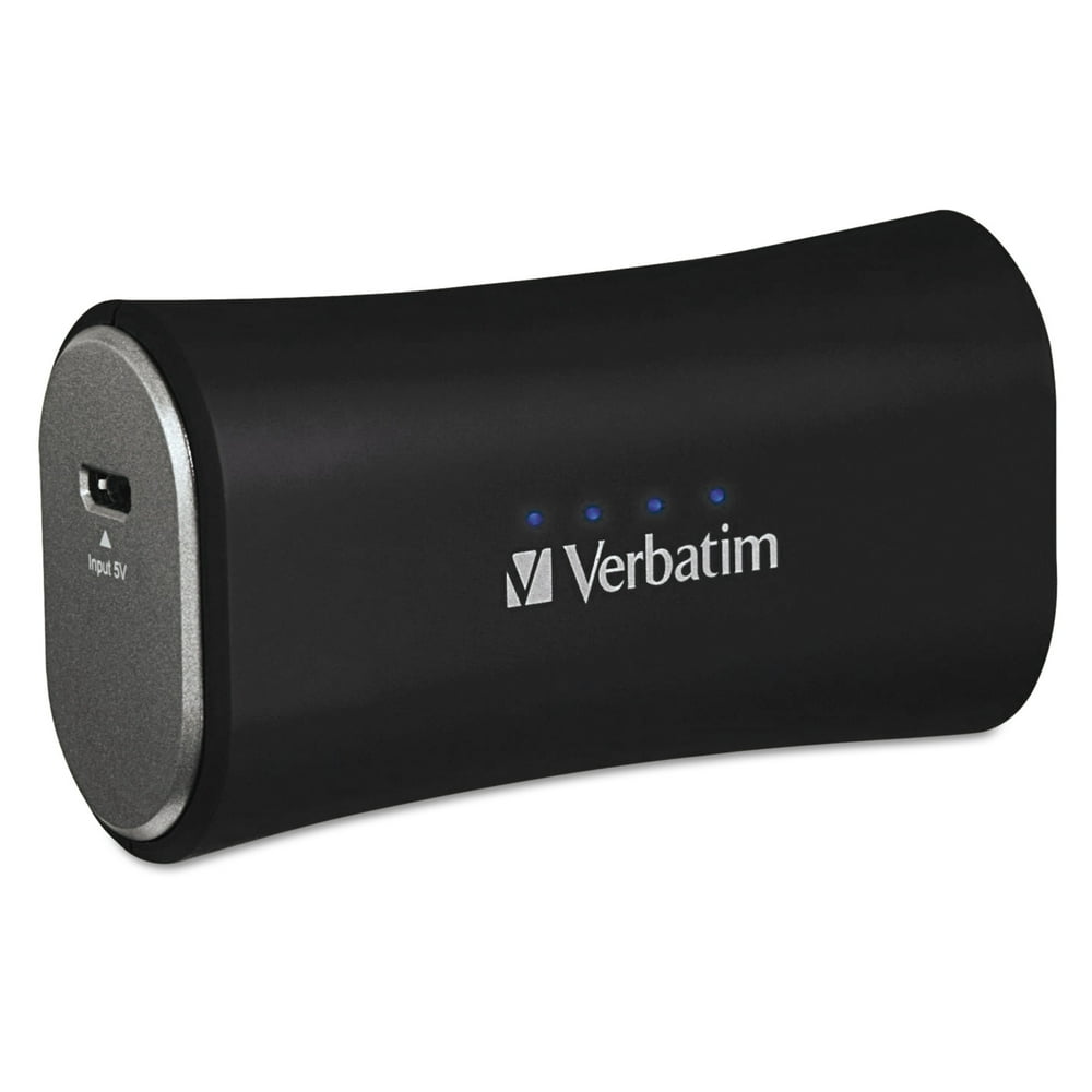 Verbatim Portable Power Pack Chargers, 2200 mAh, Black