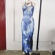 thumbnail image 3 of Vestido Vestido largo sexy con estampado de llama azul, estilo Y2K, ropa de fiesta ajustada para mujer Ygjytge Azul T M para Mujer, 3 of 8