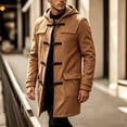 thumbnail image 7 of Ceisia Men's Solid Duffle Coat Hooded Toggle Button Long Wool Blend Overcoat With Side Pockets For Outdoor Wear Gift, 7 of 7