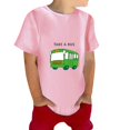 thumbnail image 2 of EnJoCho Child Cartoon Blouse Toddler Kids Boys Girls Summer Bus Car Print Short Sleeve Crewneck T Shirts Cute Summer Daily Tops Tee Clothes Pink, 2 of 9