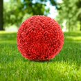 thumbnail image 4 of EGYMEN Indoor/Outdoor Artificial Grass Balls, 8" PE Hanging Decor with 3D Texture, Maintenance-Free for Ceiling & Wall Decor, Weather-Resistant Home & Garden Essentials(Red), 4 of 5