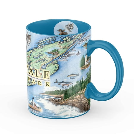 Xplorer Maps Isle Royale National Park Map Ceramic Mug (Large 16oz) Coffee Cup, Tea, Cocoa, Hot Chocolate, Brew Mugs, and Cold Drinks, BPA-FREE - For Office, Home, Gift (Individual Mug)