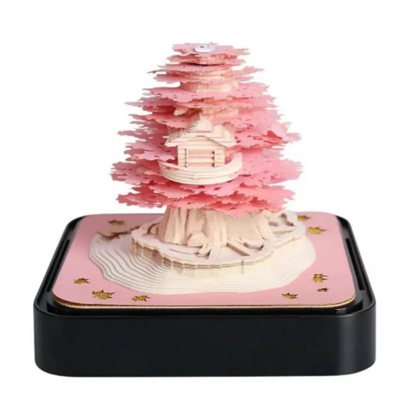 3D Notes Notepad Romantic Tree House Memo Pad With 2024 Calendar