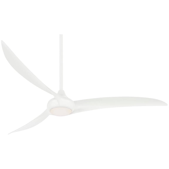65 Inch 3 Blade Ceiling Fan With Light Kit-White Finish-White Blade Color Minka Aire Fans F848-Wh