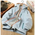 thumbnail image 6 of BCSIOAOI Girls Jacket,Hooded Elastic Cuffs Zipper Windproof Outdoor Jacket with Pockets Light Blue 5-6 Years, 6 of 9