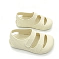 thumbnail image 5 of BRGZLK Kids Boys Girls Beach Sandals Solid Color Closed Toe Anti Slip Outdoor Waterproof Fisherman Slides Stylish Cut-Out Soft Sole Sandal White 5-5.5 Years, 5 of 7