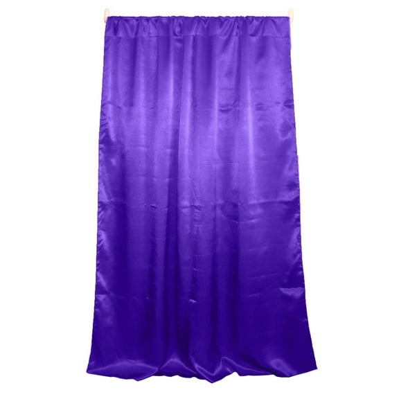 Shiny Satin Solid Single Curtain Panel Drapery 58 Inch Wide Purple