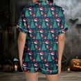 thumbnail image 5 of Christmas Pajamas Ladies' Christmas Tree Printed Silk Satin Short Sleeve Button Sleepwear Set, 5 of 8