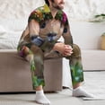 thumbnail image 7 of Vsdgher Flower Crown Guinea Pig Mens Pajama Set, Soft Warm Long Sleeve Sleepwear, Cozy Button-Down Pjs for Men-XX-Large, 7 of 7