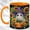 Orange, variant on Witch Ghost Coffee Mug, Sunflower Pumpkin Mug, Ceramic 11 oz