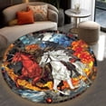 thumbnail image 4 of Round Rug, Four Horsemen Cute Design Soft Washable Carpet, Non-Slip Floor Mat for Living Room Bedroom Home Decor 24 Inch, 4 of 6
