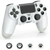 PS4 Wireless Controller Dual Vibration Game Joystick Compatible with PS-4/Slim/Pro Console，White