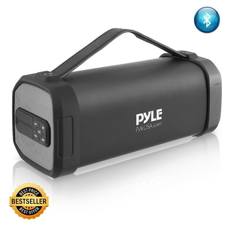 PYLE PBMSQG9 - Compact & Portable Bluetooth Wireless Speaker with Built-in Rechargeable Battery, MP3/USB/Micro SD Reader, FM