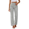 thumbnail image 4 of XuJwPNcy Yoga Pants for Women Soft Stretch High Waist Striped Pants Straight Leg Fold over Trousers(Gray,Small), 4 of 7