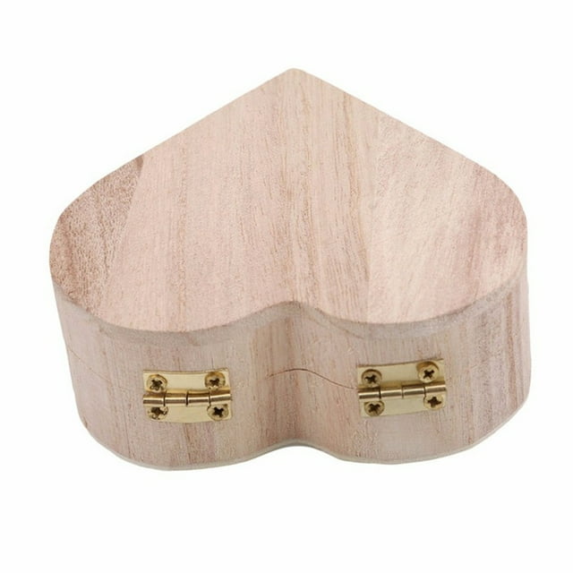 Small Jewelry Box V-Alentinesday Wooden Heart-Shaped Jewelry Box Travel Jewelry Box