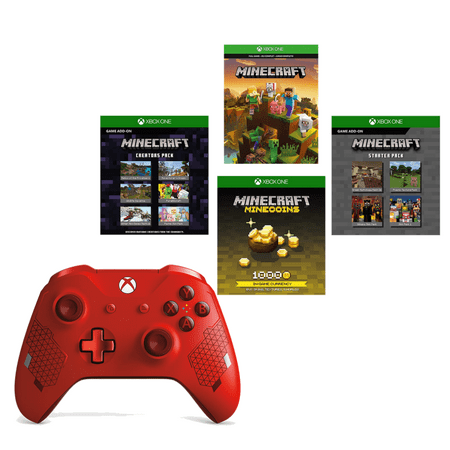 Xbox wireless Controller Sport Red Special Edition + Minecraft Full Game(Digital Code) Enjoy Time with Friends and