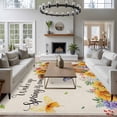 thumbnail image 4 of Area Rug 60×96in, Vintage Farm Cow Sunflowers Floor Carpet Living Room Rug, Country Floral Art Non-Slip Welcome Mat Indoor Rugs for Bedroom Dining Room, 4 of 9