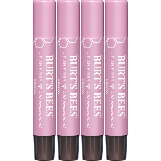 Set de tinte labial Burt's Bees Shimmer Guava Hidratante, paquete de 4