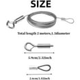 thumbnail image 2 of Stainless Steel Cable Adjustable 2m x 1.5mm, 3-Piece Set for Clothes Lights Photos, 2 of 5