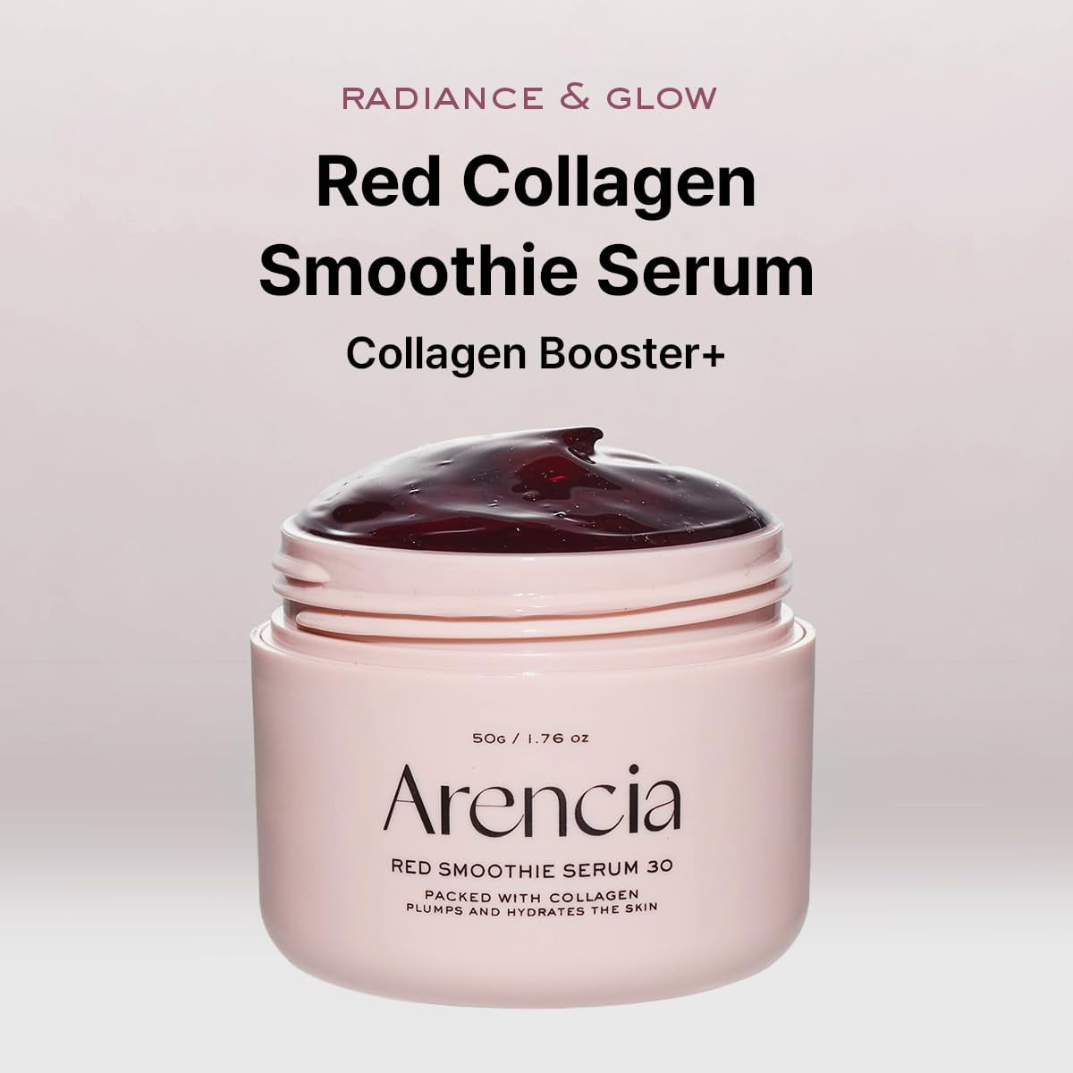 Arencia - Fresh Red Smoothie Serum 30. Overnight Red Smoothie Face Mask Serum, Glowing & Soothing with 30% red collagen, Niacinamide, Peptide, Vitamin E